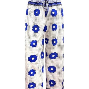 Arize Pants - Blue and white Khanga Print
